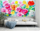 3D Red Peony Flower ZHUA219 Wallpaper Wall Murals Removable Self-adhesive Zoe