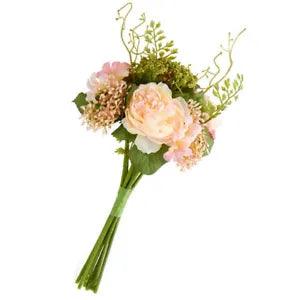 Set of 2 Poly Silk Pink Ranunculus 11" Floral Bundles
