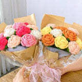 Crochet Flower, Crochet Rose, Set of 3, Eternal Flower, Crochet Bouquet, Crochet Gift, Flower Crochet Bouquet, Gift for Her, Christmas gift