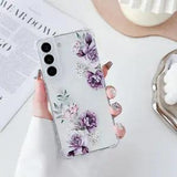 Soft Case for Samsung Galaxy S22 Plus, Clear Floral Flower Pattern Print Design