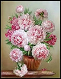 Peony Flowers V - Chart Counted Cross Stitch Patterns Needlework DIY DMC