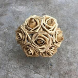 Artificial Flowers Gold Roses Fake Foam Flowers 3 inches 100 Stems Gold Bridal Bouquet Wedding Centerpieces Reception Decoration LNRS014