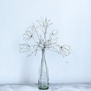 Large Bouquet. Elegant Handmade Wire Flowers for Wall and Vase Decor. Vase&Stem flowers. Shabby chic.