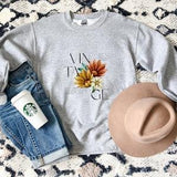 Vintage Flowers Oversized Sweatshirt | Inspirational Sayings Crewneck Pullover | Soft, Warm Eco Friendly Cotton Sweat | Cottagecore Cozy Tee