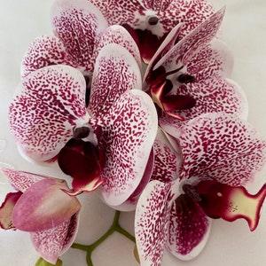 Artificial Orchid, Make your own Plant, Christmas Gift, Real Look Orchids, Magenta Pink Spotted Orchid, Phalaenopsis, Faux Orchid Flower