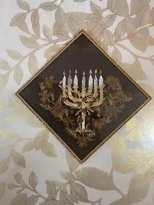 Vintage Israeli Minor Framed Dried Flower and Straw Arrangement