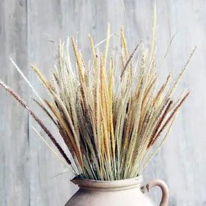 50Pcs Natural Dried Flowers Goldenrod Reed Bunch Wedding Bouquet Home Decor DIY
