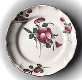 Plate Earthenware St Cl???ment Or The Islettes XIX ?? Th To La Peony Flower Red