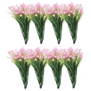 Artificial Flower Heads, Plastic Mini Peony Hydrangea Pink Faux Flowers 24Pcs