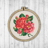 Peony Cross Stitch Pattern, Modern Cross Stitch Pattern, Bouquet Cross Stitch Pattern, Flowers Cross Stitch Pattern, Peonies Cross Stitch