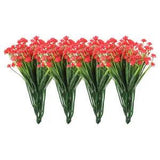 Artificial Flower Heads, Plastic Mini Peony Hydrangea Red Faux Flowers 12Pcs
