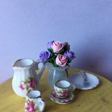 1:12 scale roses miniatures dolls house vase floral bouquet pretty flowers conservatory decoration tiny gift for Mom
