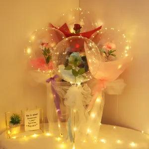 LED Luminous Light Balloon Rose Flower Bouquet Valentine's Day Decor