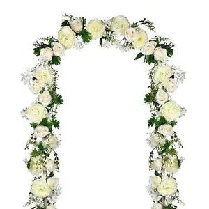2 Pakc Artificial Peony Garland Flowers, 12ft Floral Greenery Garland Rose