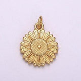 Dainty Sunflower Charm Gold Flower Charm for Bracelet Earring Necklace,Gold Sun flower Charm for Summer Garden Inspired, E-608