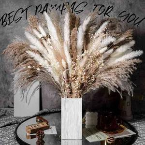 100PCs Natural Dried Pampas Grass Bouquet Dried Flowers Bohomian Home Decor