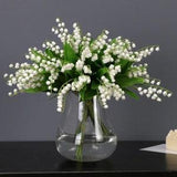 Beautiful pure white bell orchid plastic artificial flowers arrangement supplies home decor fake plants party gifts