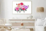 Colorful Peony Flowers Watercolor Print Premium Poster High Quality choose sizes