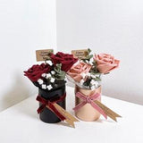 Valentine's Day Felt Dried Flower Rose Bouquet in Red or Pink - Gift, Present, Home Decor
