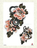 peony flower snake large 8.25"  face decor stickers