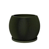 Planter Pot With Drainage, Avocado Green Melon Design for Small and Large Plants [Water Plate Included] Outdoor and Indoor use Plant Pot