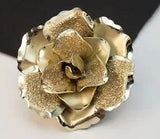 Coro Glitter Flower Rose Carnation Vintage Costume Jewelry Brooch Pin