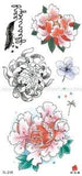 peony flower words temporary tattoo tribal female male tattoo