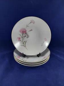 ROYAL COURT CARNATION FINE CHINA  JAPAN 4 COUPE SOUP BOWLS 7"DIAMETER. BEAUTIFUL