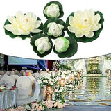 Artificial Lotus-Leaf Flowers Water Lily Pool Floating Plants Garden Decor 18cm