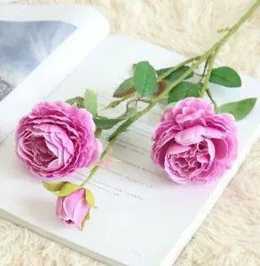 3 Head Artificial Rose Synthetic Flower For Valentine Wedding Bouquet Decor NEW