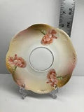 Carnation Flowers Floral Design Gold Rim Ring 5.75" Scalloped Edge Saucer