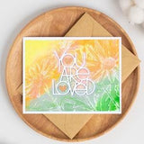 Big Sunflowers Orange and Green You are Loved Greeting Card