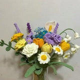 crochet bouquet,lily flowers,daisy, gift for girlfriend,home decoration,rose flower, tulip,anniversary gift,never die flower