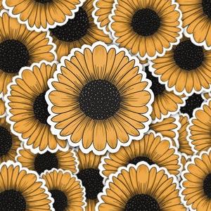 Sunflower Sticker | Fall Flower Cute Vinyl Die Cut Decal for Laptop, Planner, Water Bottle