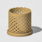 Orchid Pot, Unique Plant Pot with Drainage and Saucer, 3D Printed Planter, Beige Lightweight Planter Pot, Modern Home Decor