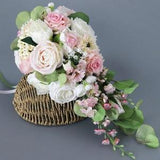 Pink rose bridal bouquet, Wedding bouquet white pink, Bridal cascading bouquet, White rose bridal bouquet, Pink peony cascade bouquet