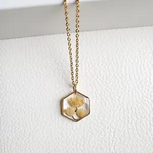 Pressed Flower Necklace| Dried Flower Pendant | Lily of the valley Necklace
