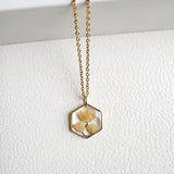 Pressed Flower Necklace| Dried Flower Pendant | Lily of the valley Necklace
