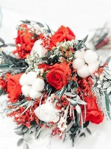 Preserved Rose Natural Eucalyptus Leaves Bouquet Real Dried Flowers Home Decors