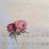 3 Decoupage Napkins,  Sagen Vintage Two Roses Bouquet 13