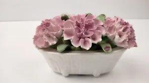 VINTAGE Aynsley AUGUST FLOWER BASKET Carnation Floral Bouquet FINE BONE CHINA