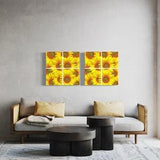 Design Sunflower Tile Mural ? 24??x 24?? Made With 12?? Inch Tiles ? Ceramic Wall Decoration ? Handmade Epoxy Art ? MODEL: Sunflower (4x Tiles)