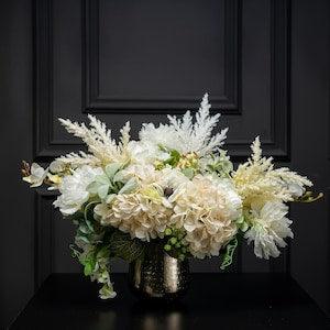 The Pale Marchioness | Luxury Flower Vase | Artificial Real Touch Flower Centerpiece | Indoor Table Ornament | French Decorative Fake Plant