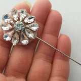 Rhinestone Boutonniere, Rose Gold, Wedding Bridal Men Lapel Pin, Brooch, Groom, Groomsmen, Best Man, Prom, Wedding Buttonhole, Boutineer