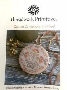 Threadwork Primitives Quaker Carnations Pinwheel Cross Stitch Pattern Nan Lewis