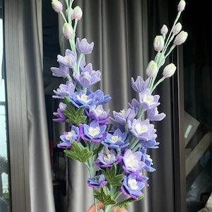 Custom Purple Delphinium Consolida orchid plant A???I???A flowers Bouquet,Handmade Autumn,Wedding Eternal flowers home decoration ornaments gift
