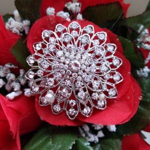 Red Roses Wedding Bouquet - Bridal Bouquet - Bling Bouquet - Classic Bouquet - Artificial Wedding Bouquet - Budget Wedding Flowers