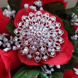 Red Roses Wedding Bouquet - Bridal Bouquet - Bling Bouquet - Classic Bouquet - Artificial Wedding Bouquet - Budget Wedding Flowers