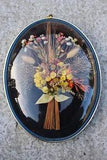 Oval Glass Dome Convex Frame Dried Natural Flowers Fleurs Naturelles #368