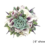 Real Touch Artificial White Ivory Plum Calla Lily Rose Peony Succulent Hops Bridal Bouquet Bridesmaids Bouquets Prom Cascade Wedding Flower